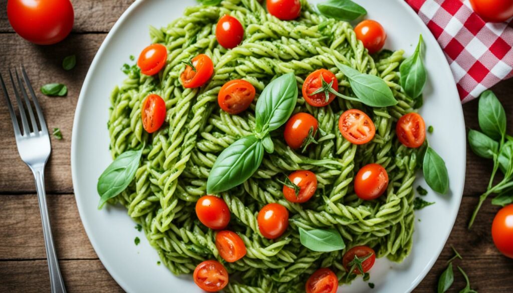 trofie-pesto-rucola-pomodorini