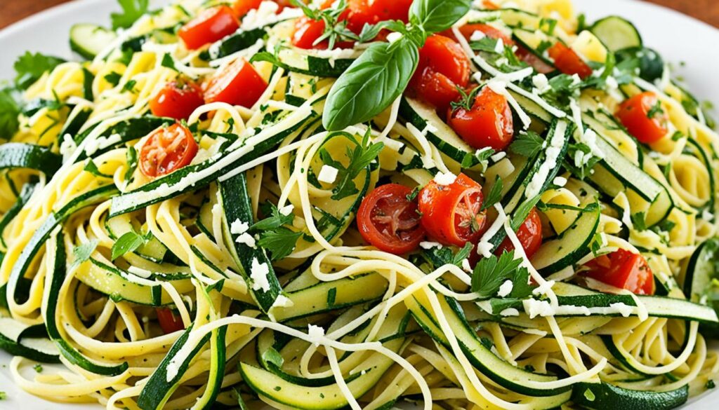 vegetarische Pasta mit Zucchini